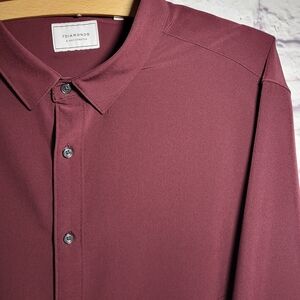 7 Diamonds XXL 4 Way Stretch Men's Burgundy Shirt Liberty Woven